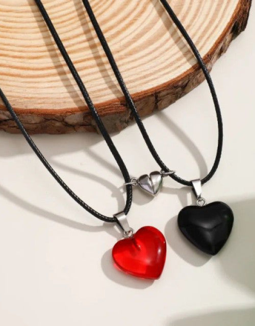 Magnet Couple Necklace Choker Heart Magnet Couple Pendant