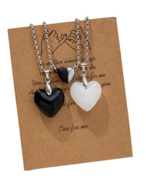 The Key House Crystal Drunken Couple Magnetic Heart Shaped Pendan