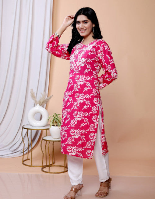 Woman Kurti Set Pink